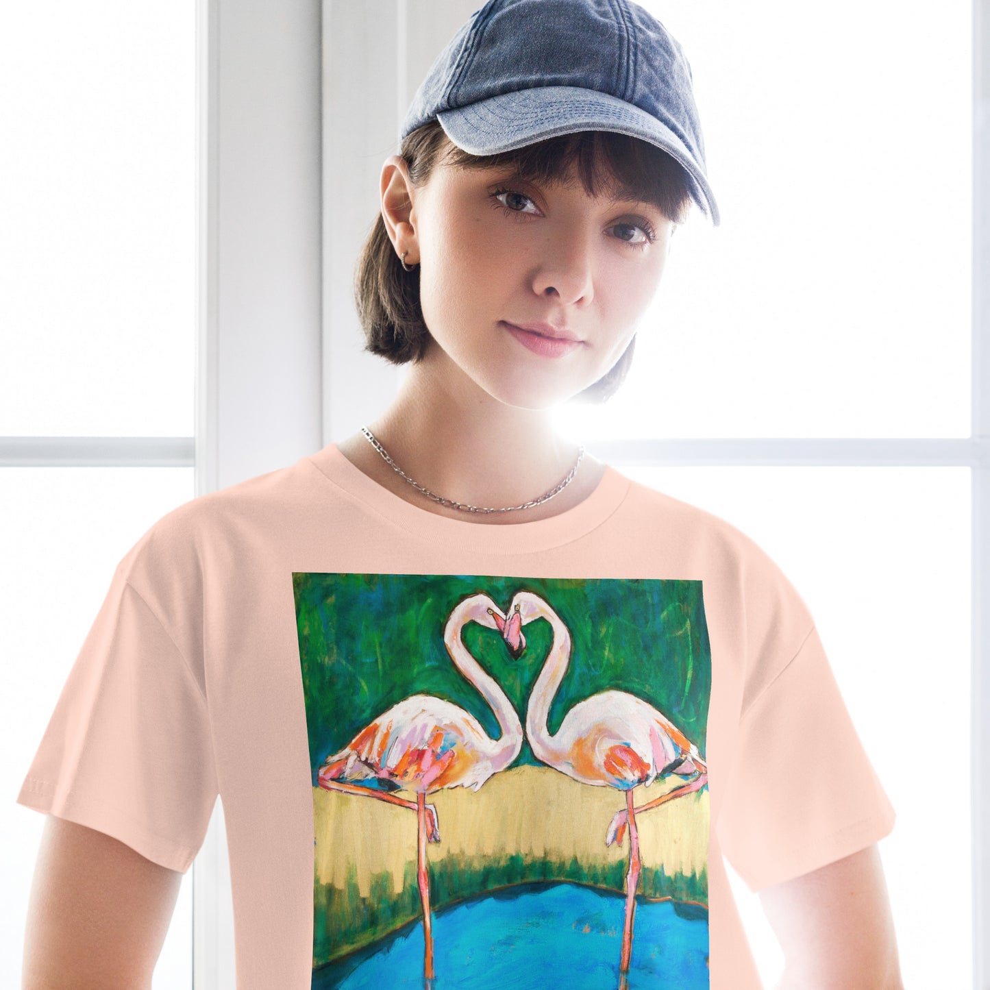 Flamingo Oasis Women’s crop top