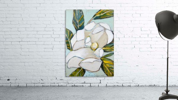 VERTICAL LOUISIANA MAGNOLIA WITH SOFT TEAL