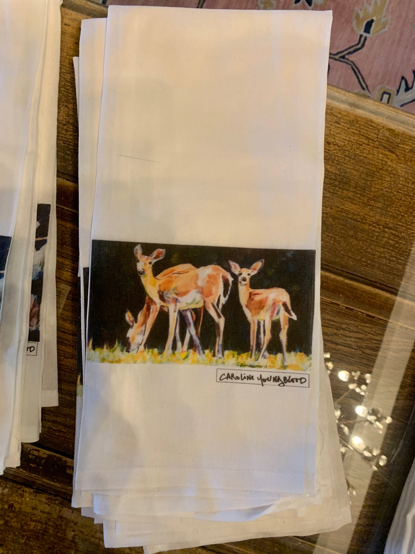 Deer Family Tea Towel