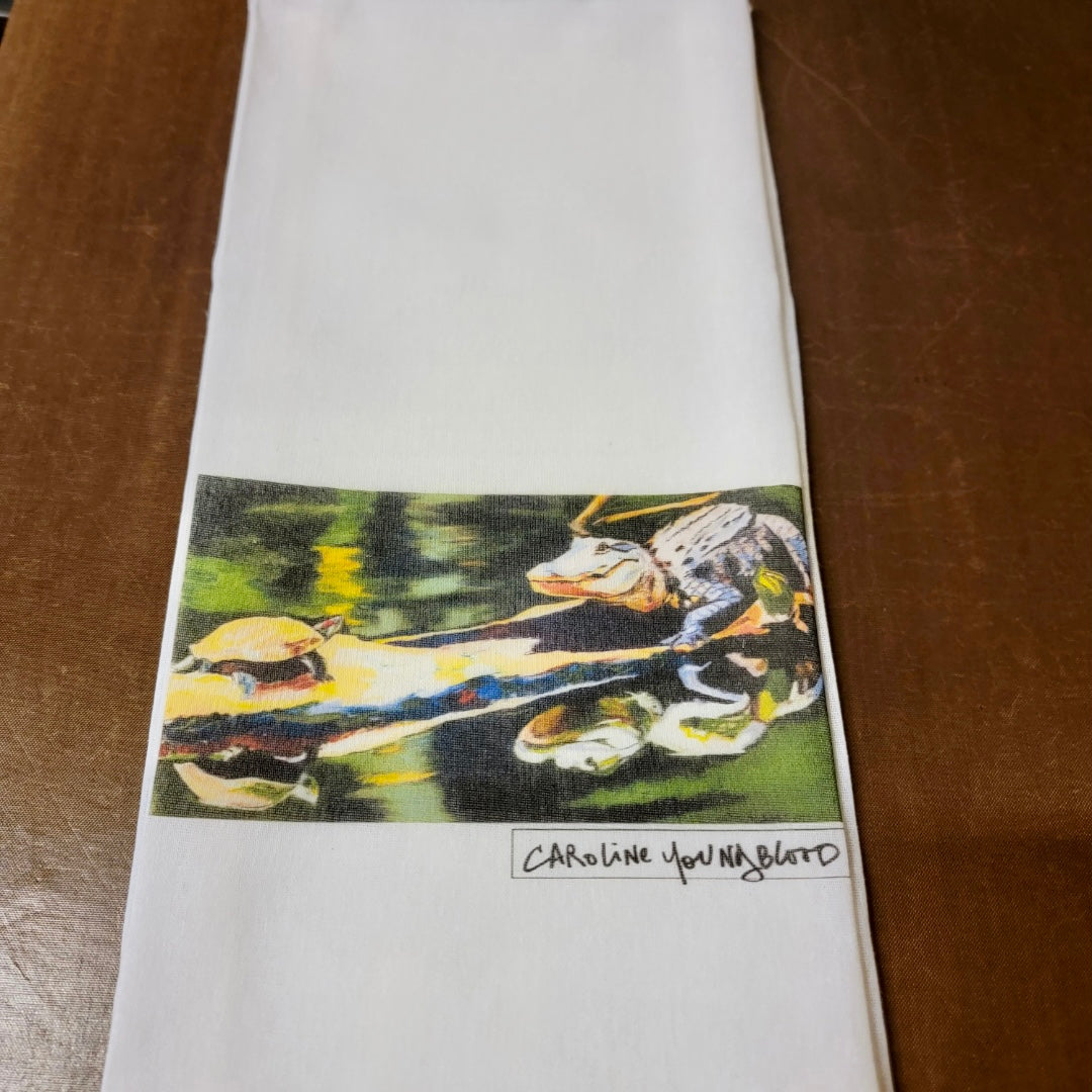 Turtle and Gator Tea Towel