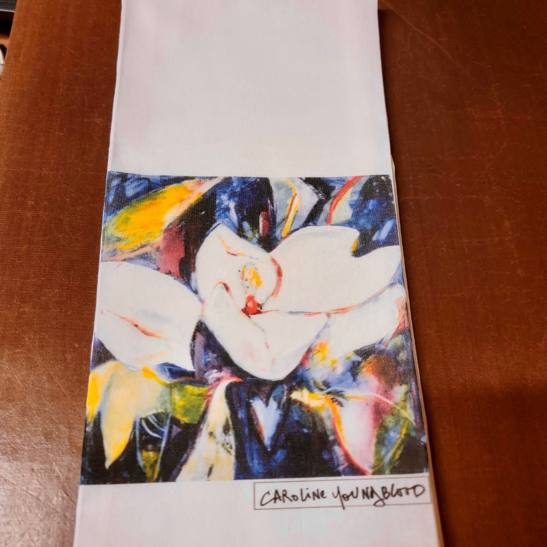 Magnolia and Painted Bunting Tea Towel