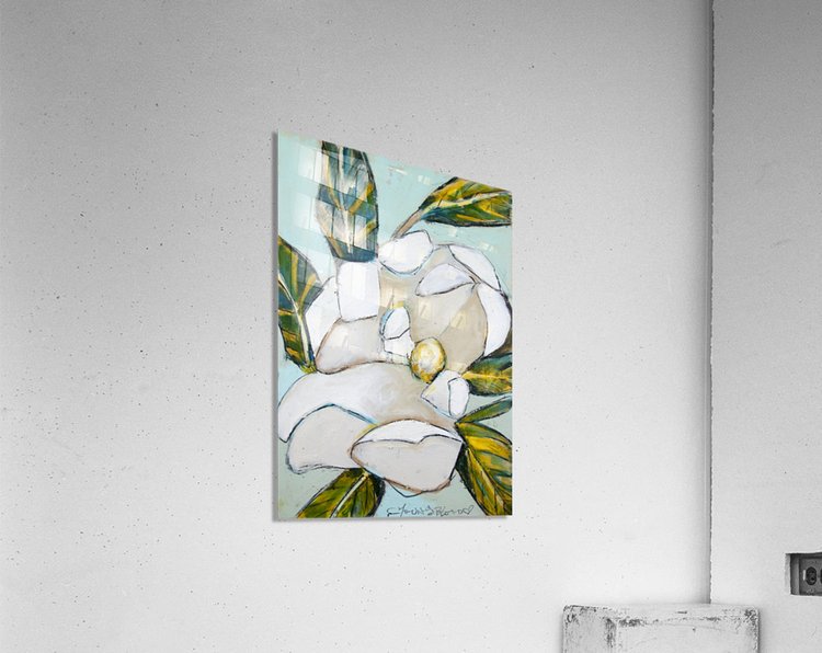 VERTICAL LOUISIANA MAGNOLIA WITH SOFT TEAL