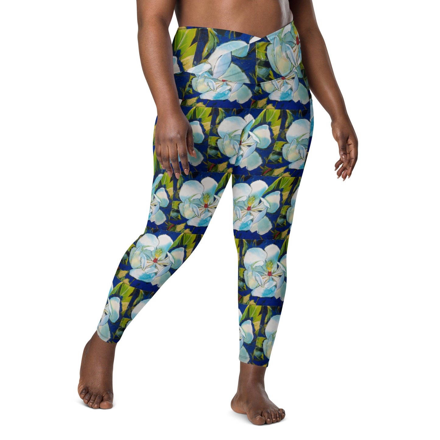 Magnolia Pattern Crossover leggings with pockets