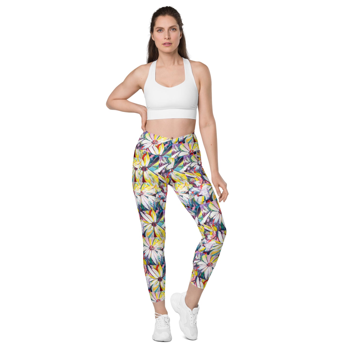 Zinnias Crossover leggings with pockets