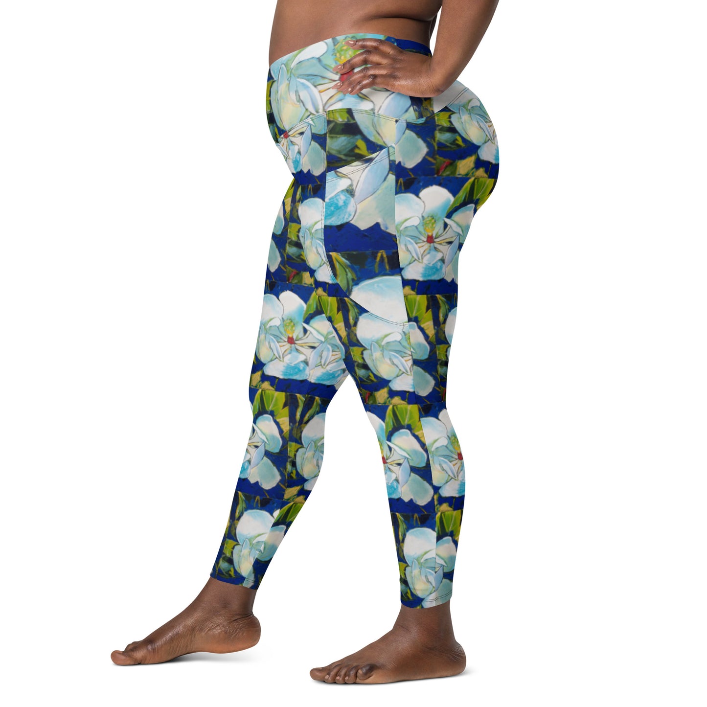 Magnolia Pattern Crossover leggings with pockets