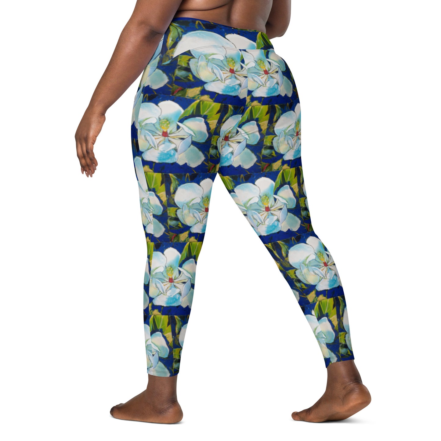 Magnolia Pattern Crossover leggings with pockets