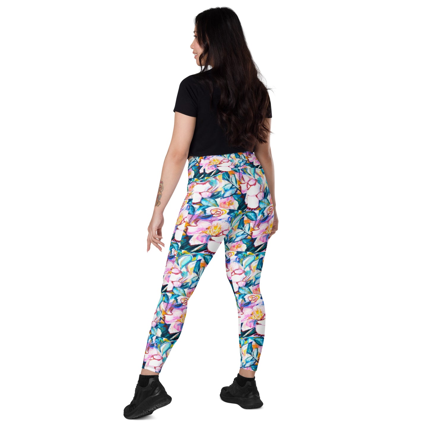 Pink Camillas Crossover leggings with pockets