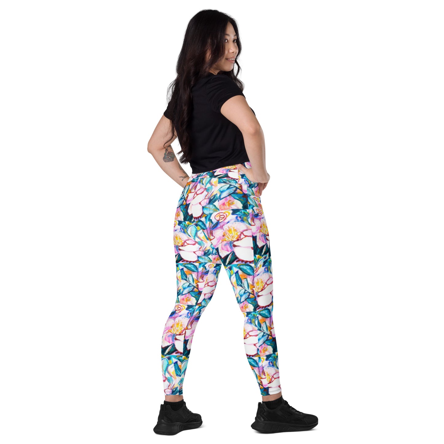 Pink Camillas Crossover leggings with pockets