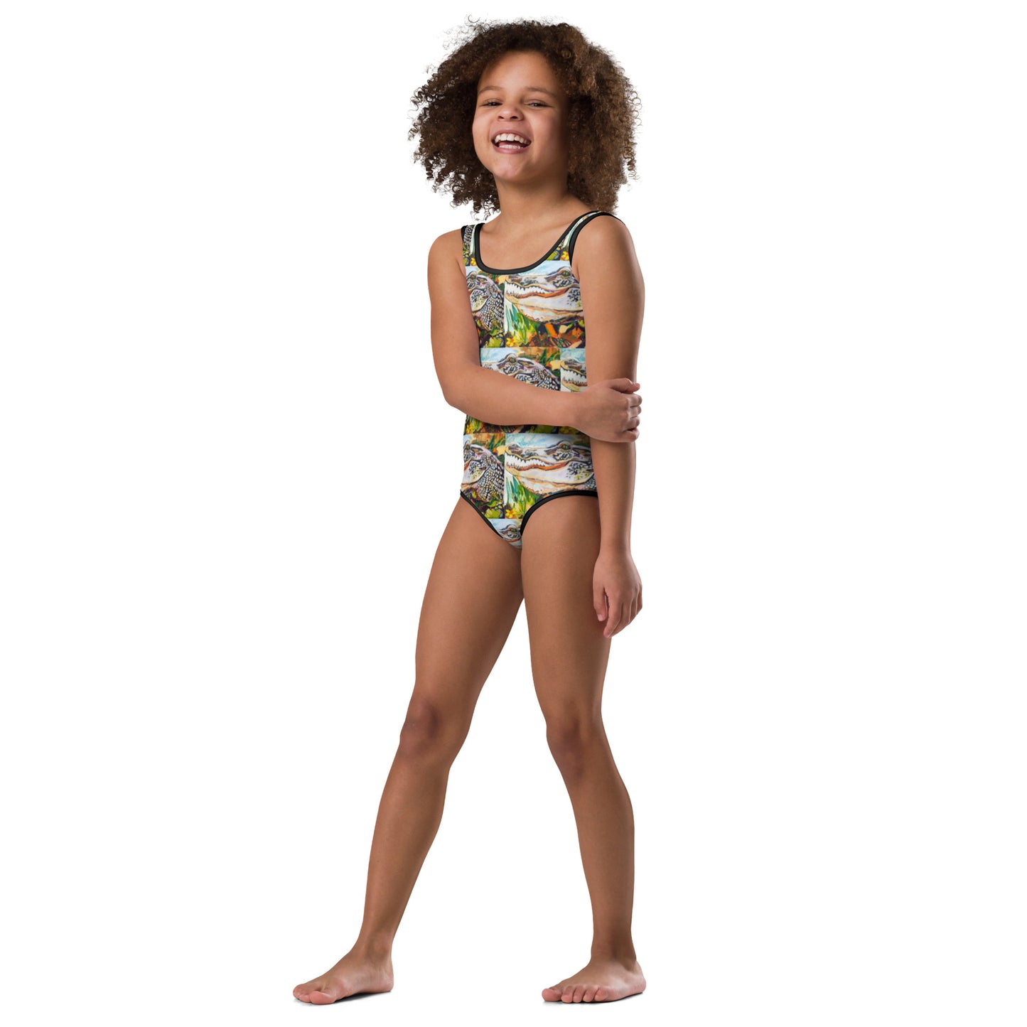 Groovy Gator All-Over Print Kids Swimsuit