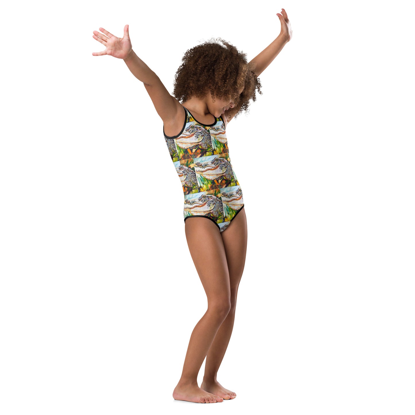 Groovy Gator All-Over Print Kids Swimsuit