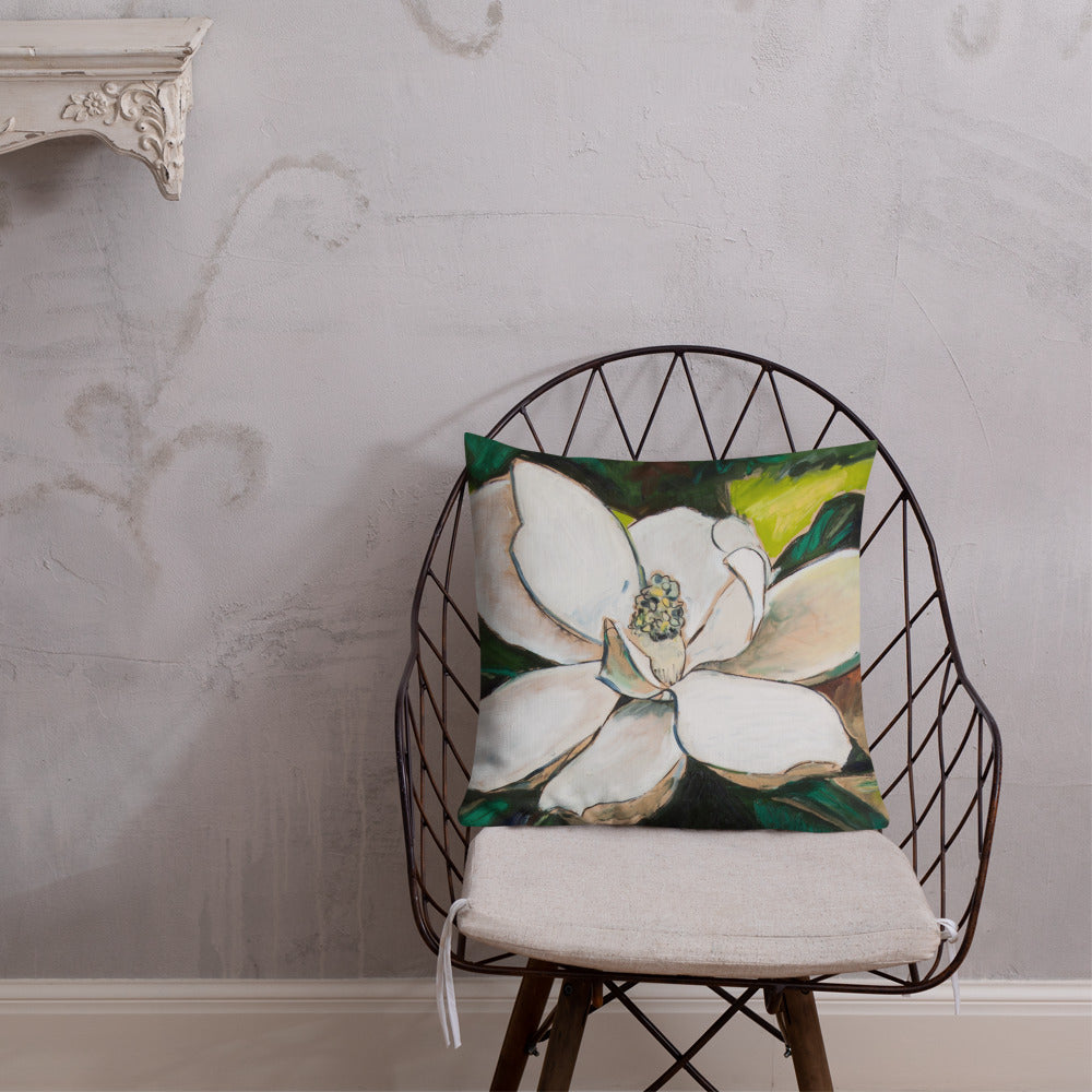 Magnolia Study on wood III Premium Pillow