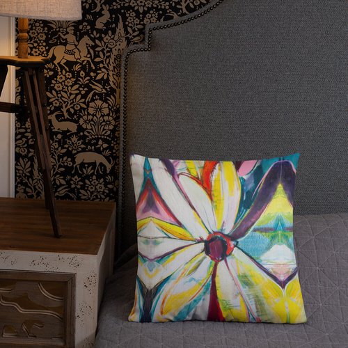 Zinnias Pattern Premium Pillow