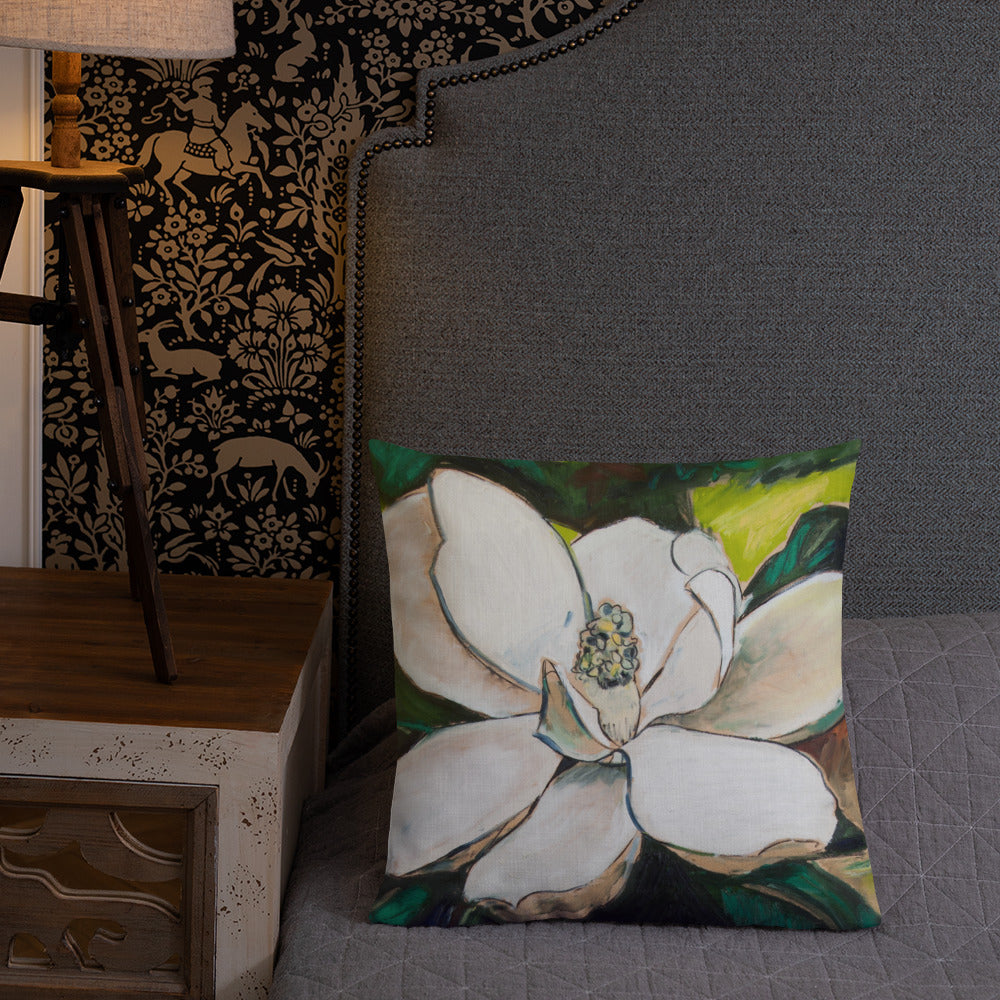 Magnolia Study on wood III Premium Pillow