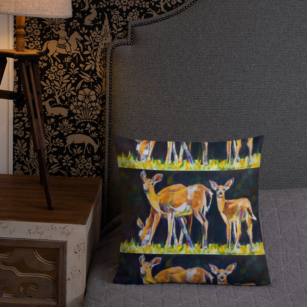 Deer Family Pattern Premium Pillow