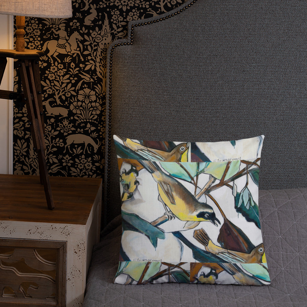 Yellowthroat and Magnolia Premium Pillow