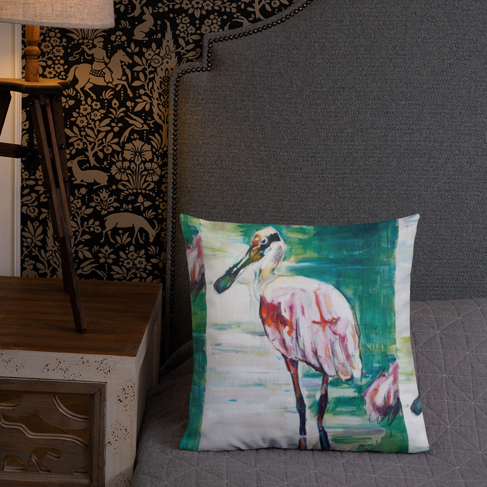 Roseate Spoonbill Premium Pillow