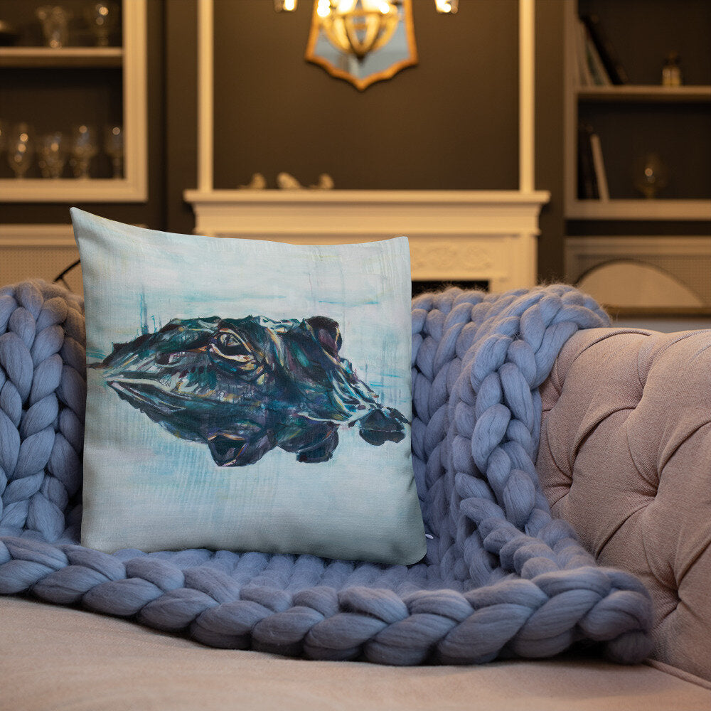 Alligator Reflection Premium Pillow