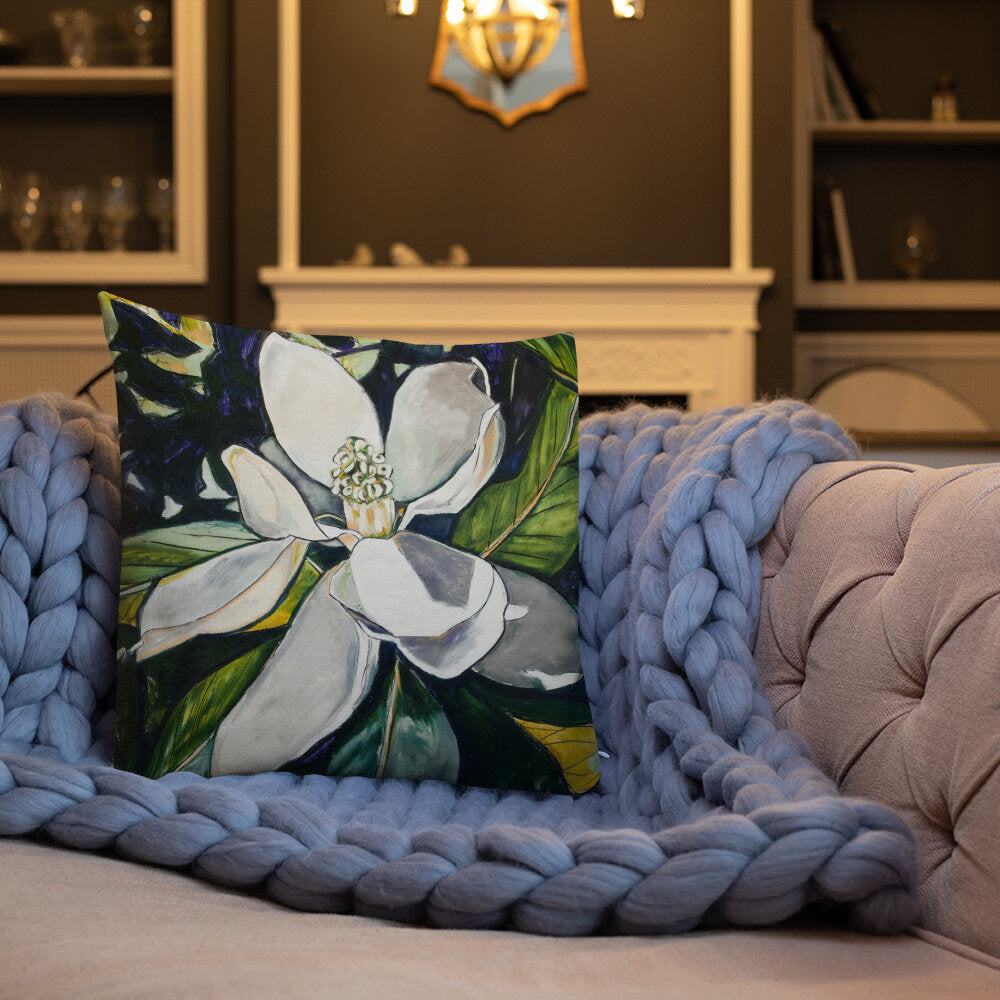 Indigo Magnolia Premium Pillow