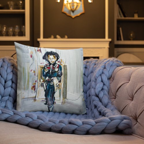 Vintage Cowboy Pattern Premium Pillow