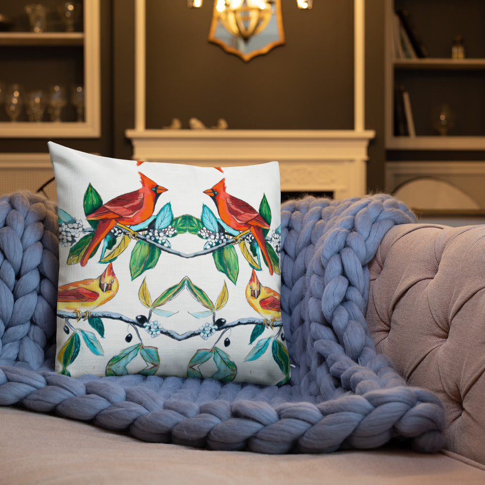 Lucy's Cardinals Pattern Premium Pillow