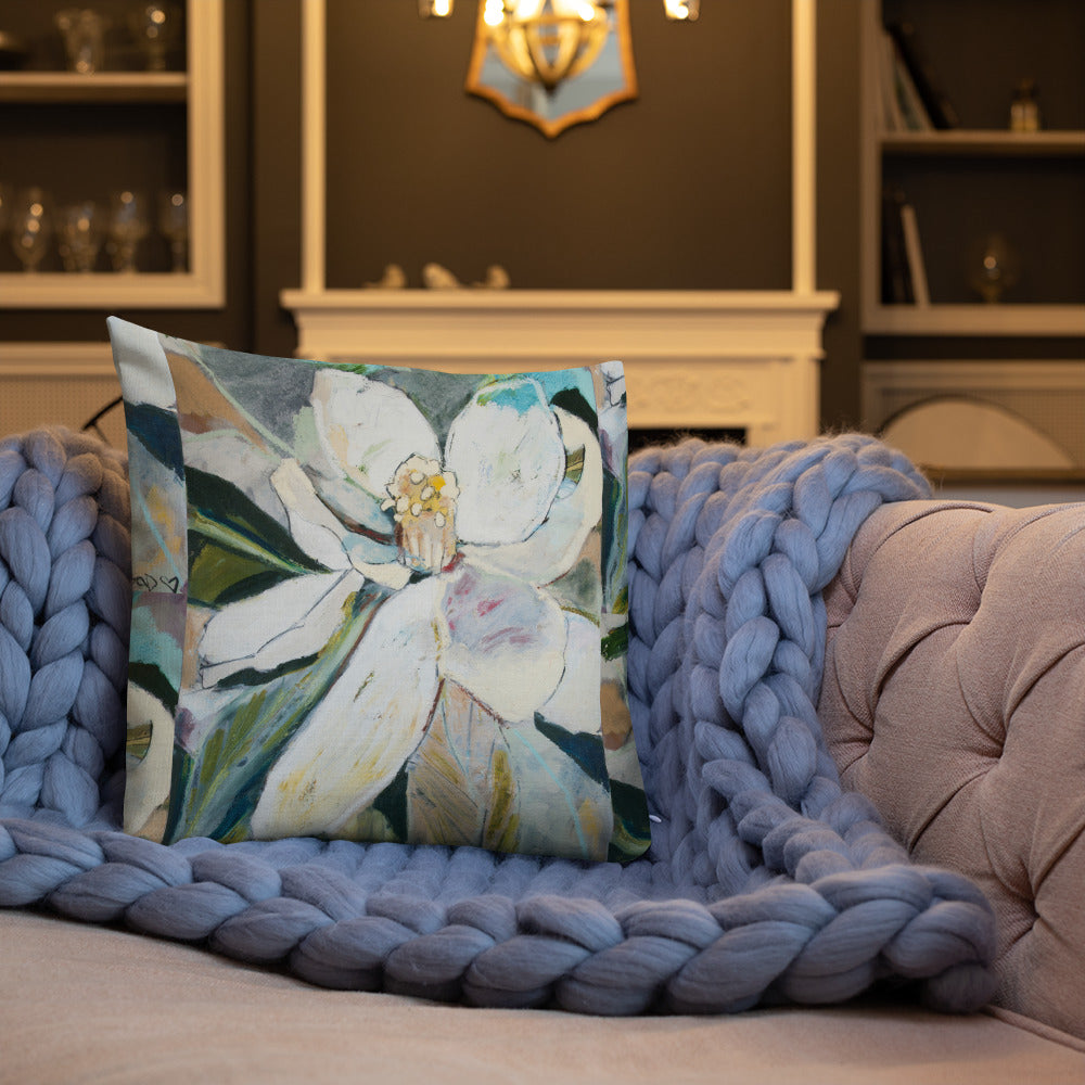 Soft Abstract Magnolia II Premium Pillow