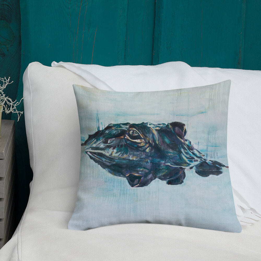 Alligator Reflection Premium Pillow