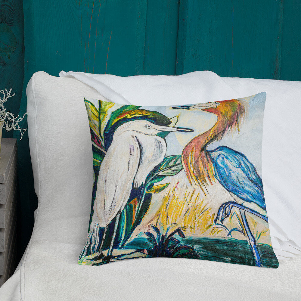 Herons Face-to-Face Premium Pillow