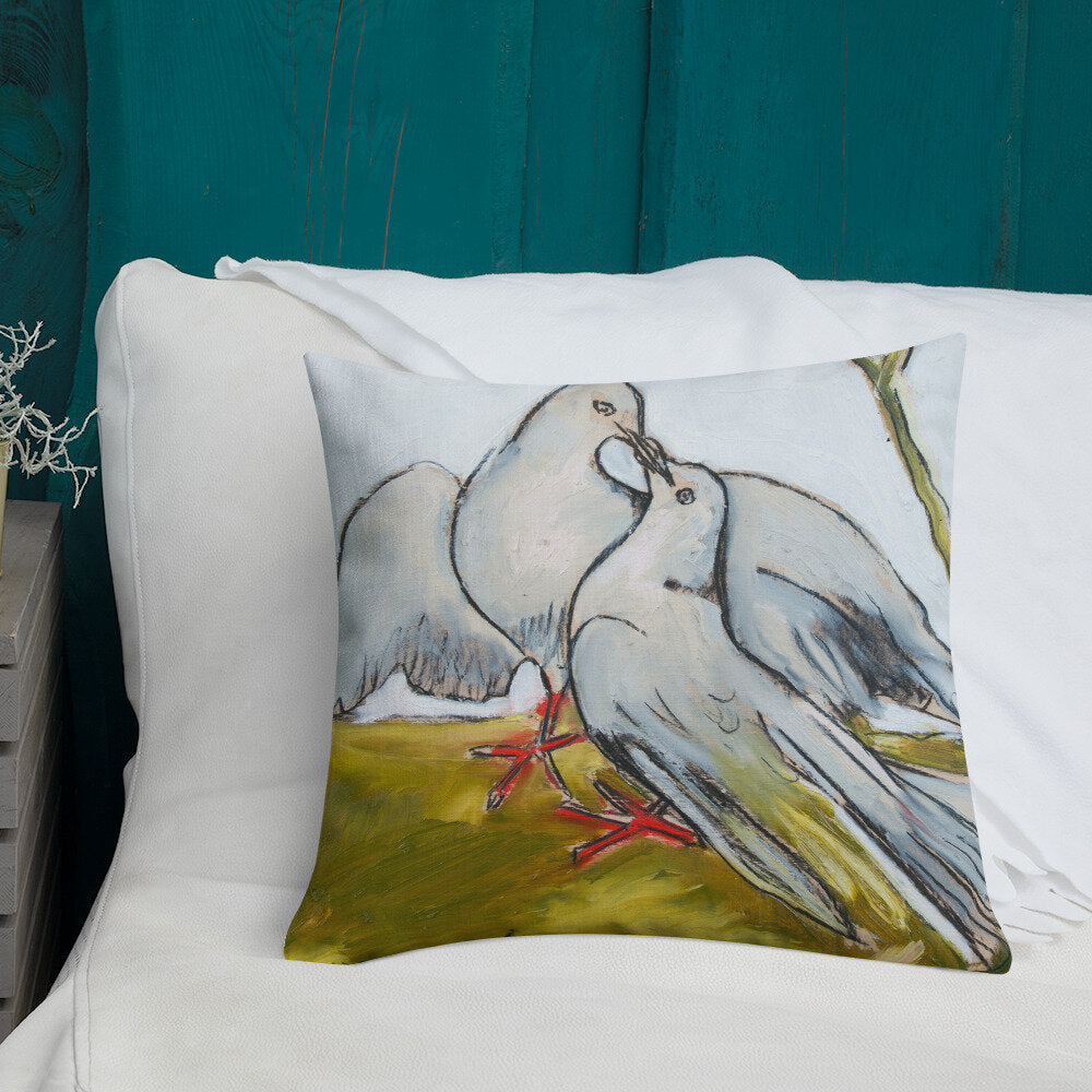 His & Her Doves Premium Pillow