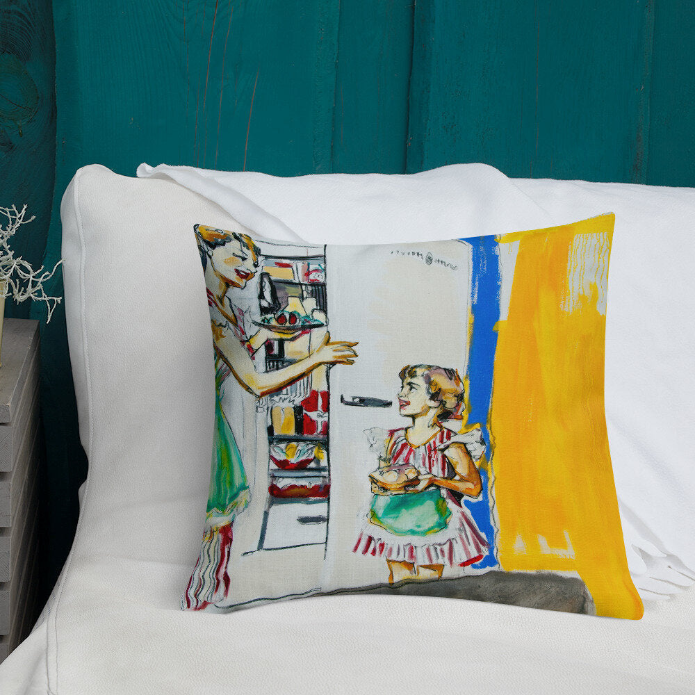 Vintage Mother & Daughter Premium Pillow