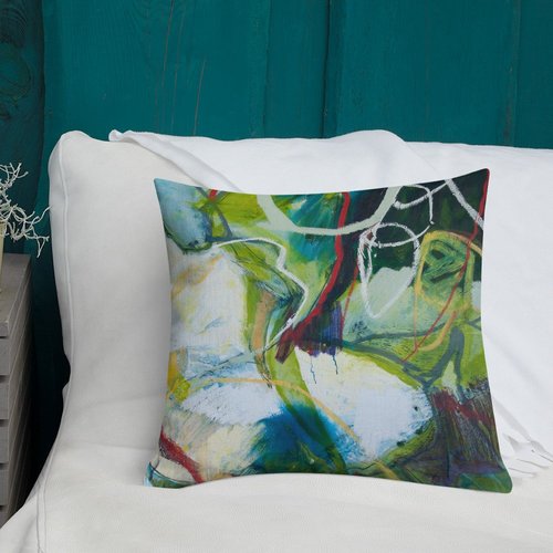 Abstract Magnolia II Premium Pillow