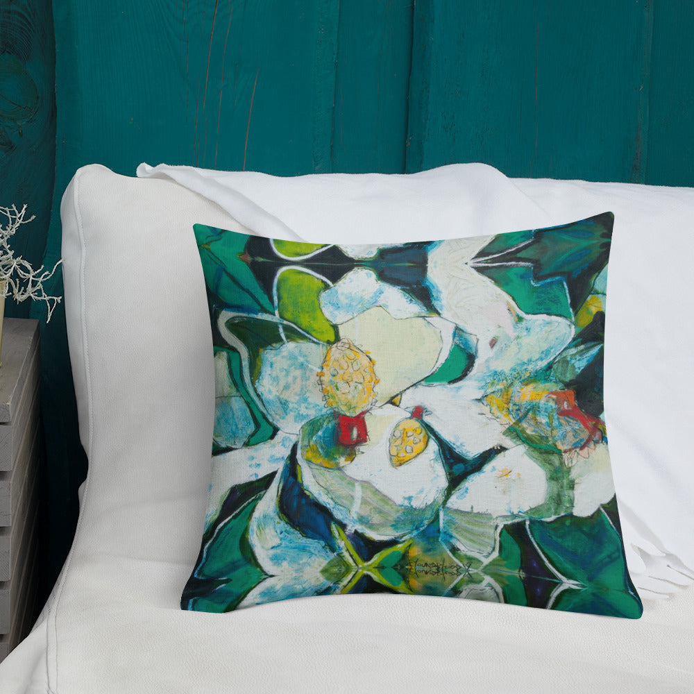 Tropical Magnolia Premium Pillow