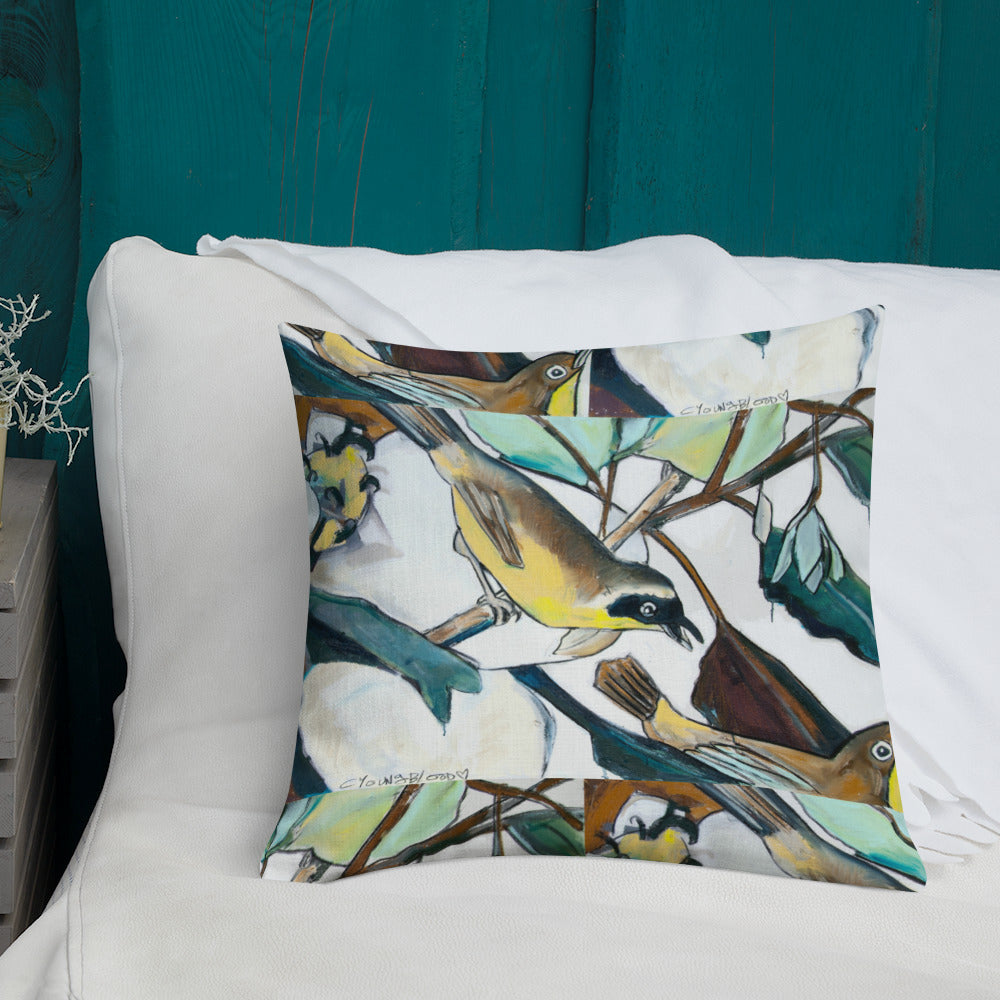 Yellowthroat and Magnolia Premium Pillow