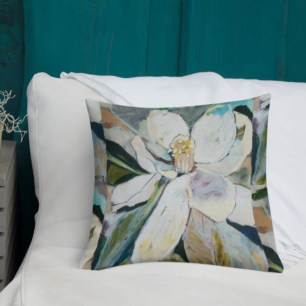 Soft Abstract Magnolia II Premium Pillow