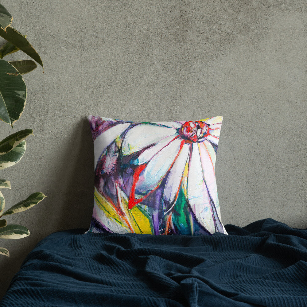 Zinnias III Premium Pillow