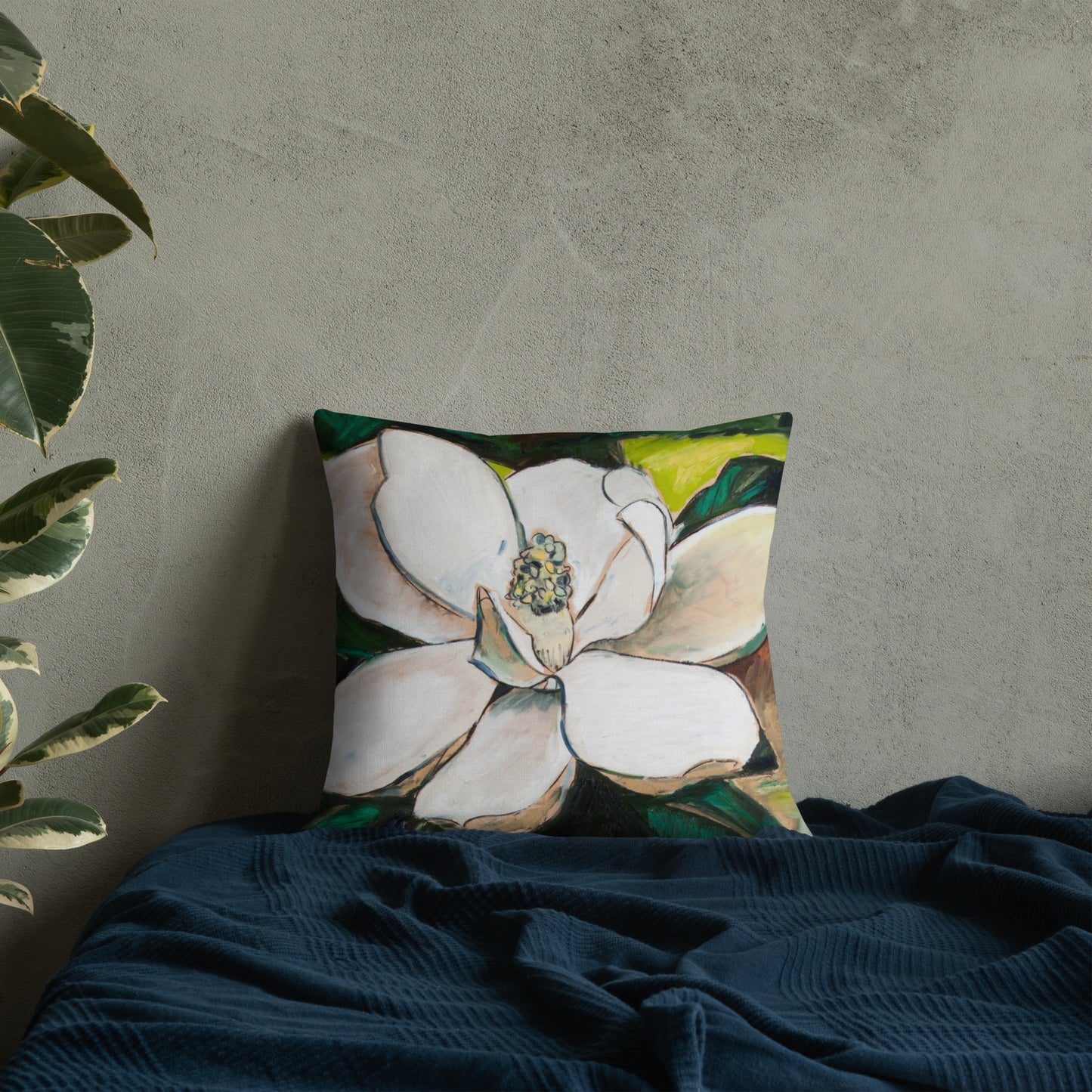 Magnolia Study on wood III Premium Pillow