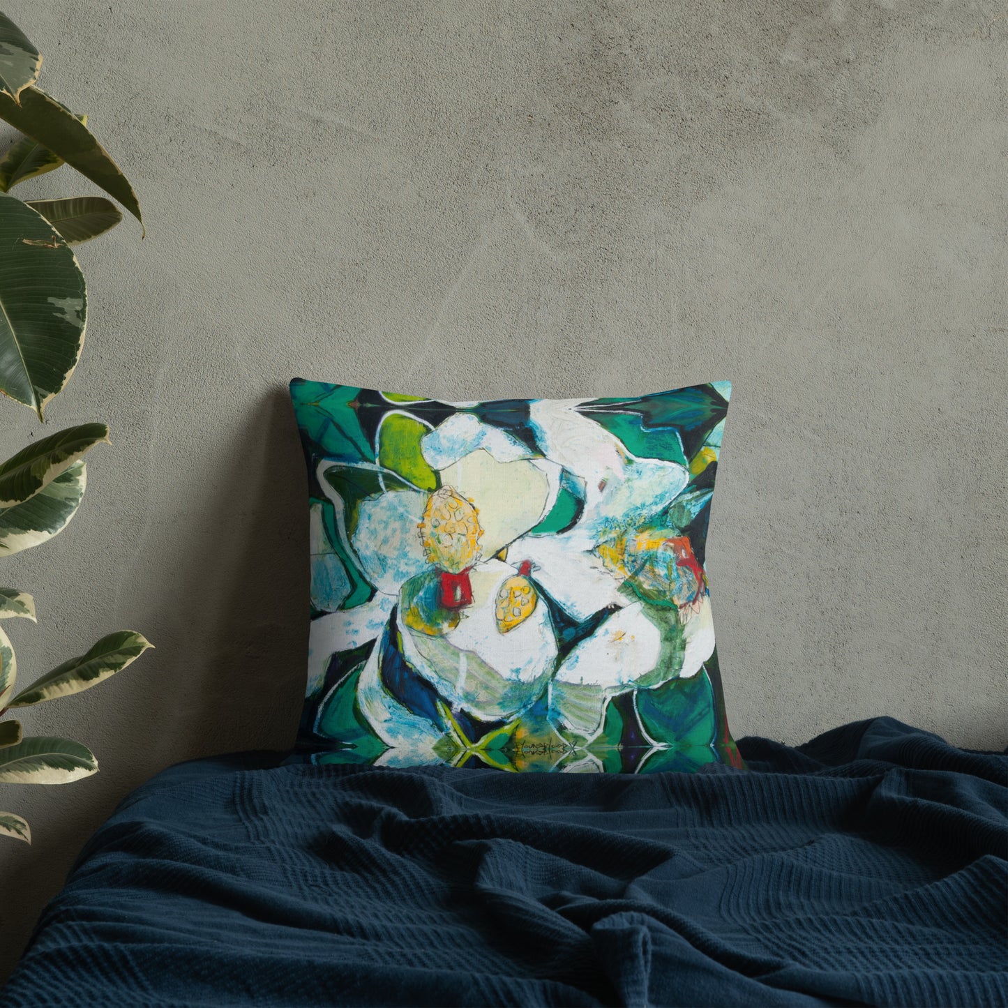 Tropical Magnolia Premium Pillow