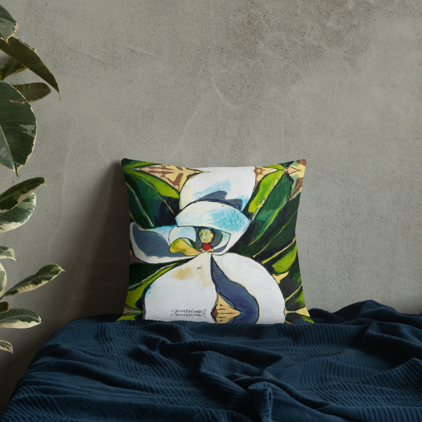 Shy Magnolia Premium Pillow