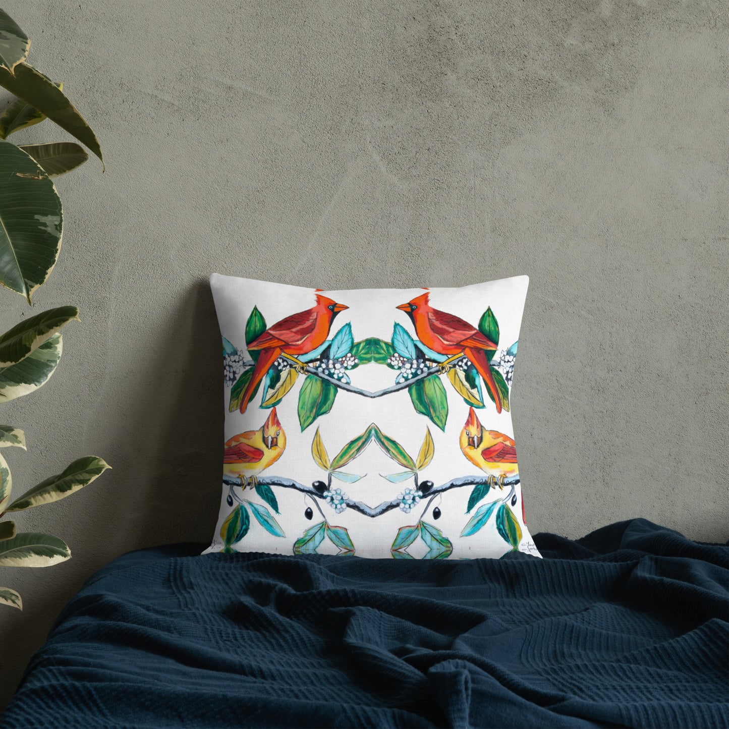 Lucy's Cardinals Pattern Premium Pillow