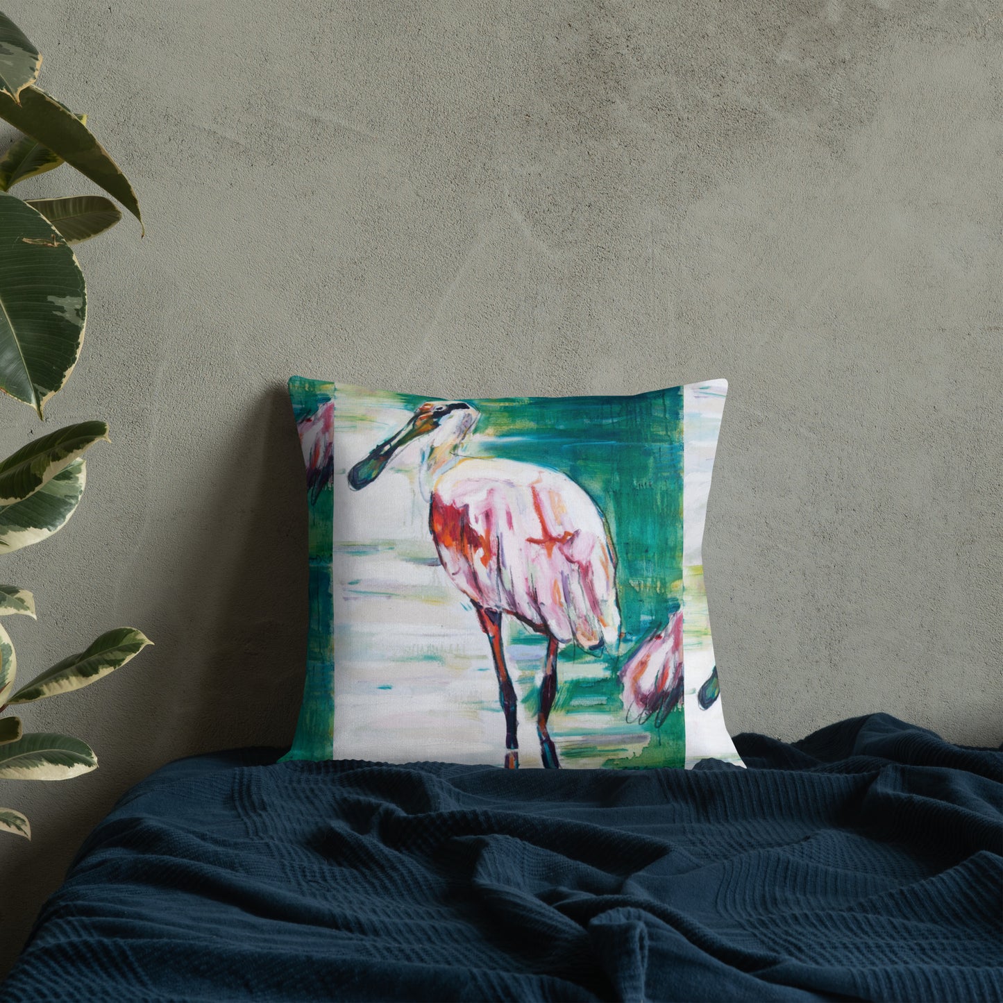 Roseate Spoonbill Premium Pillow