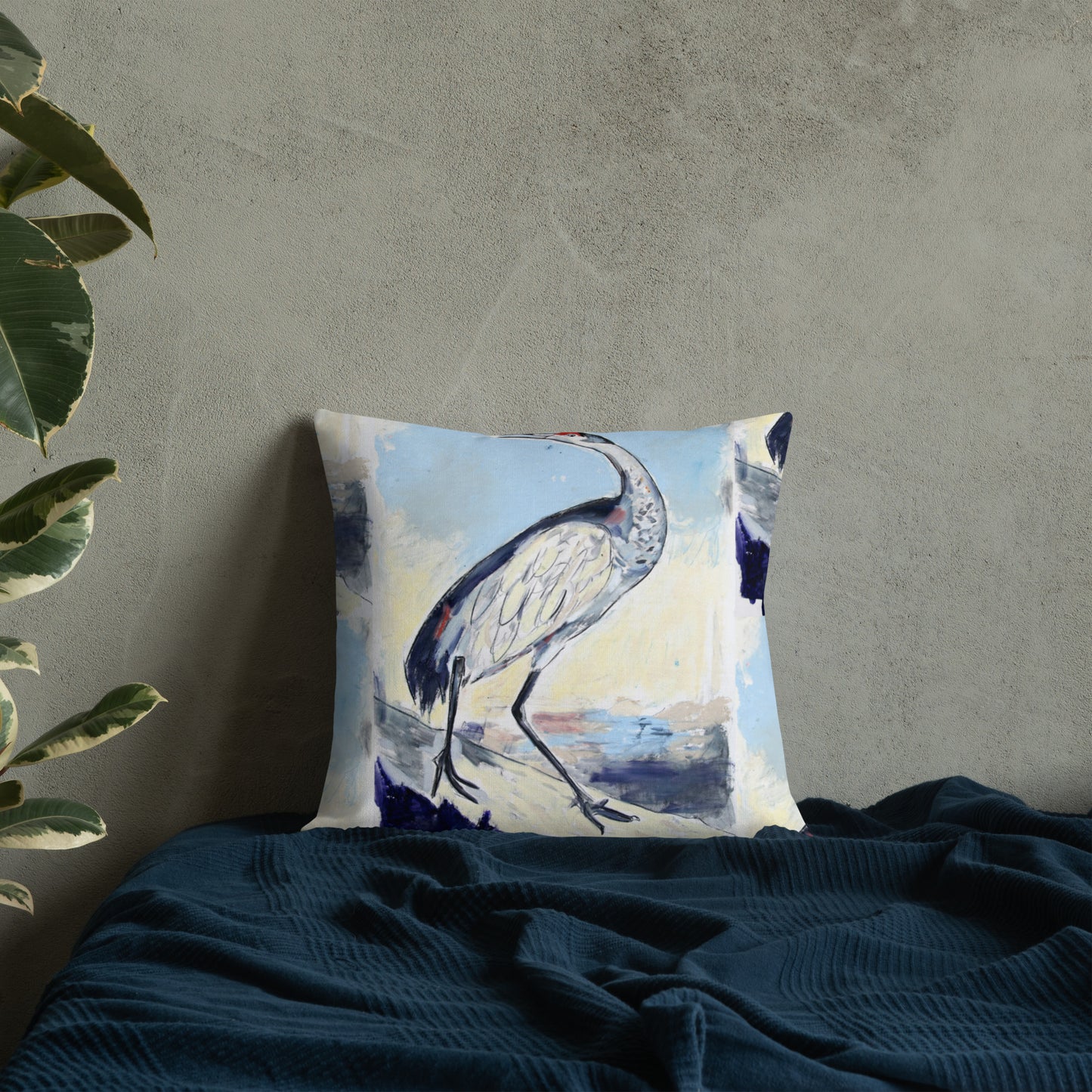 Sandhill Crane Premium Pillow