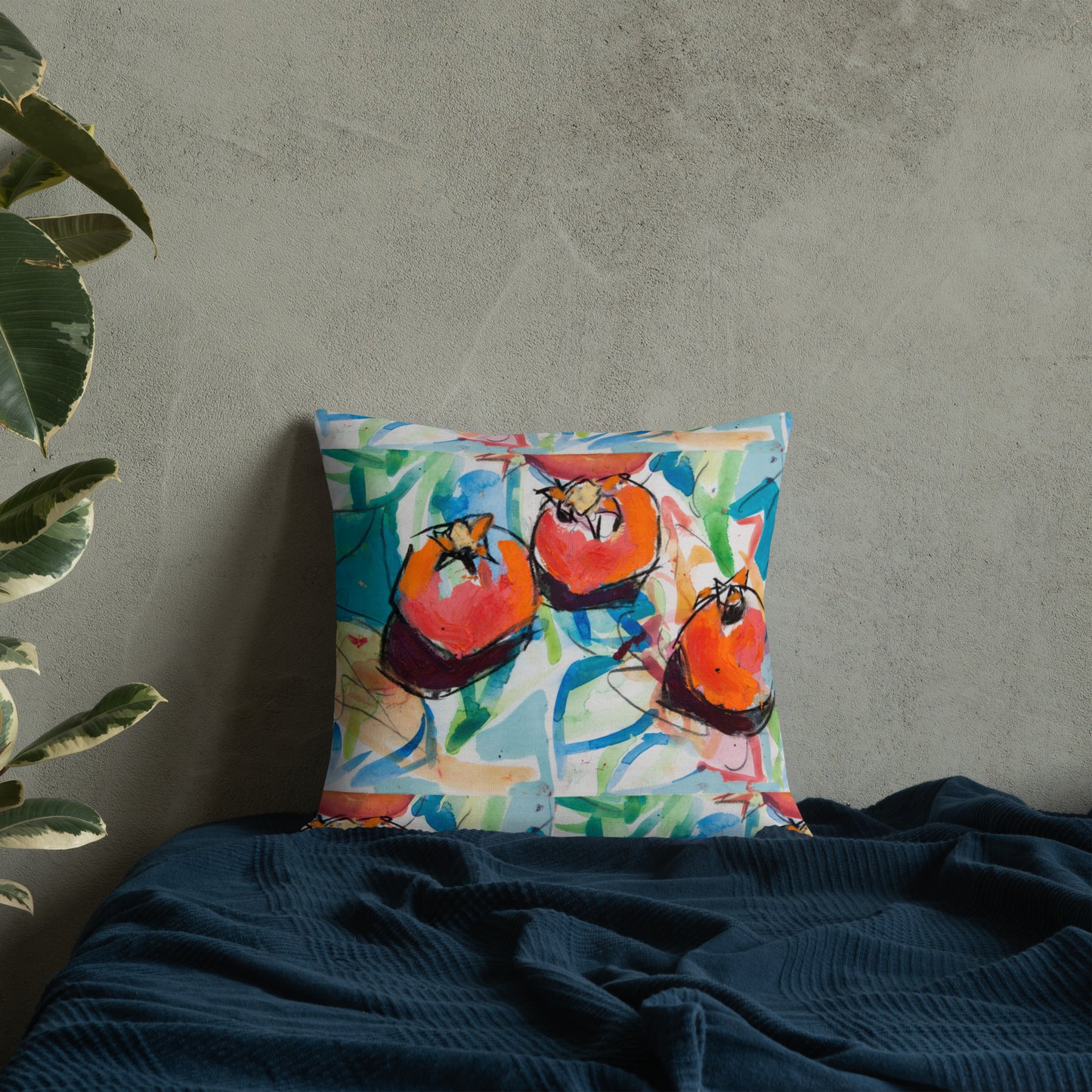 Tree of Life with Pomegranates 127 Premium Pillow