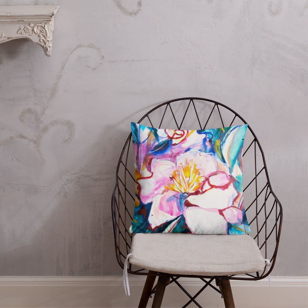 Pink and White Camilla Premium Pillow