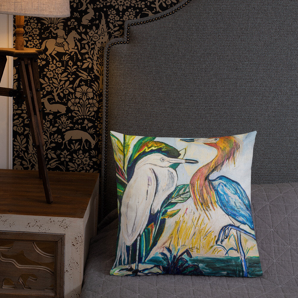 Herons Face-to-Face Premium Pillow