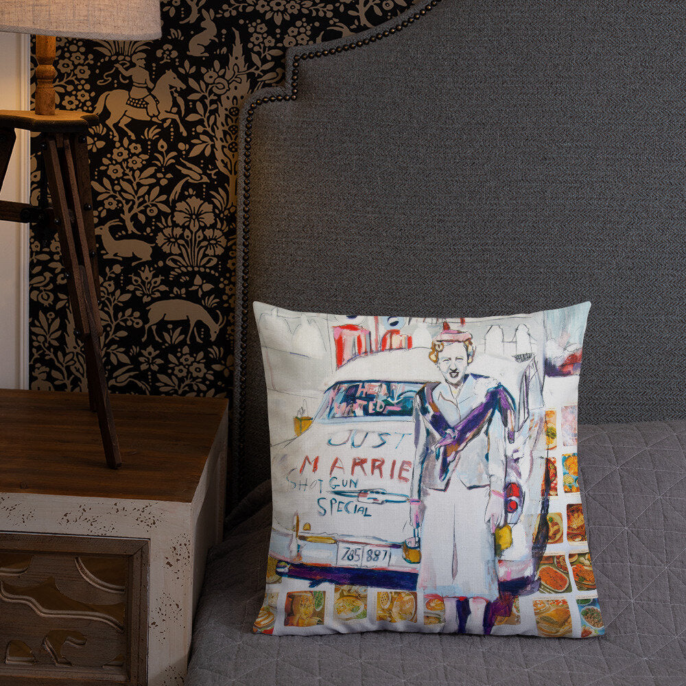 Vintage Newlywed Premium Pillow