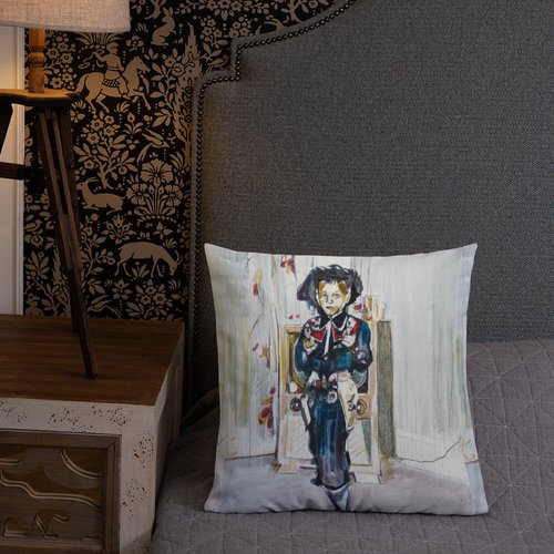 Vintage Cowboy Pattern Premium Pillow