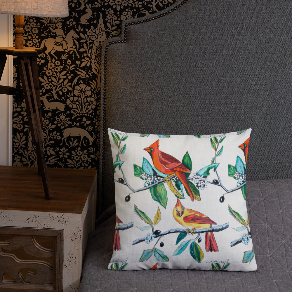 Lucy's Cardinals Pattern Premium Pillow