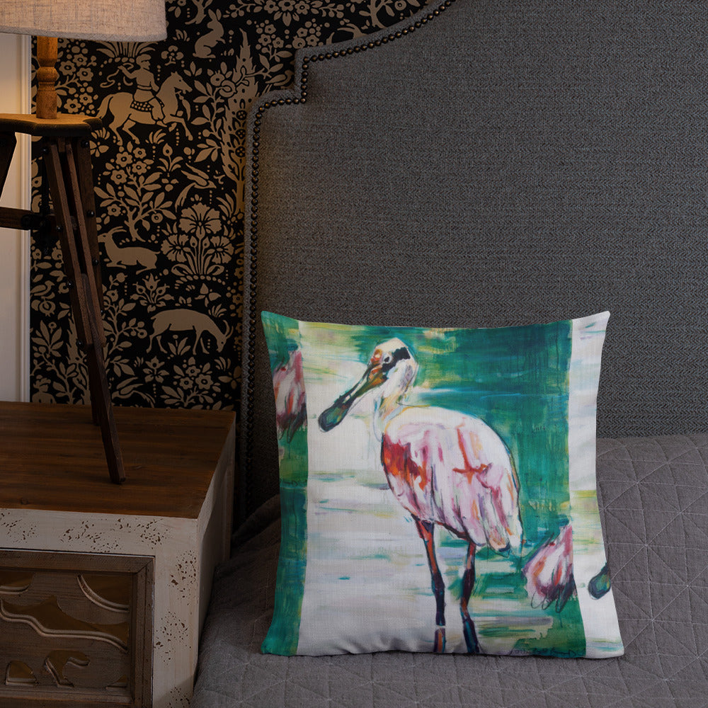 Roseate Spoonbill Premium Pillow