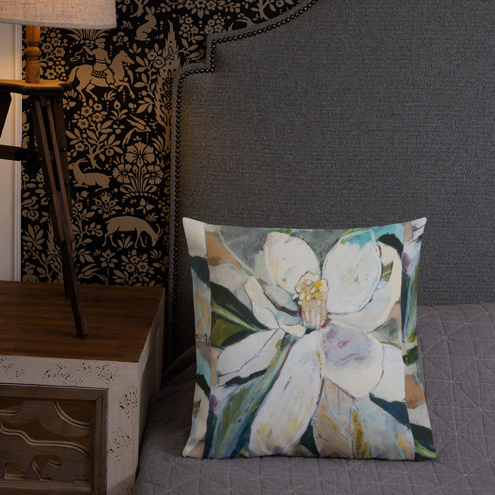 Soft Abstract Magnolia II Premium Pillow