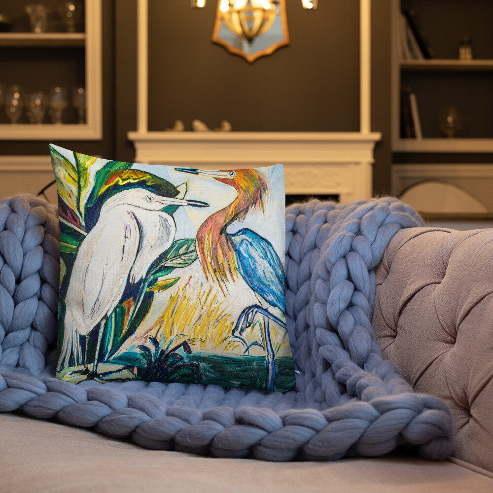 Herons Face-to-Face Premium Pillow