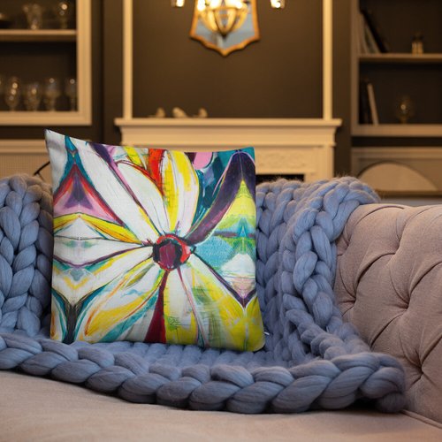 Zinnias Pattern Premium Pillow